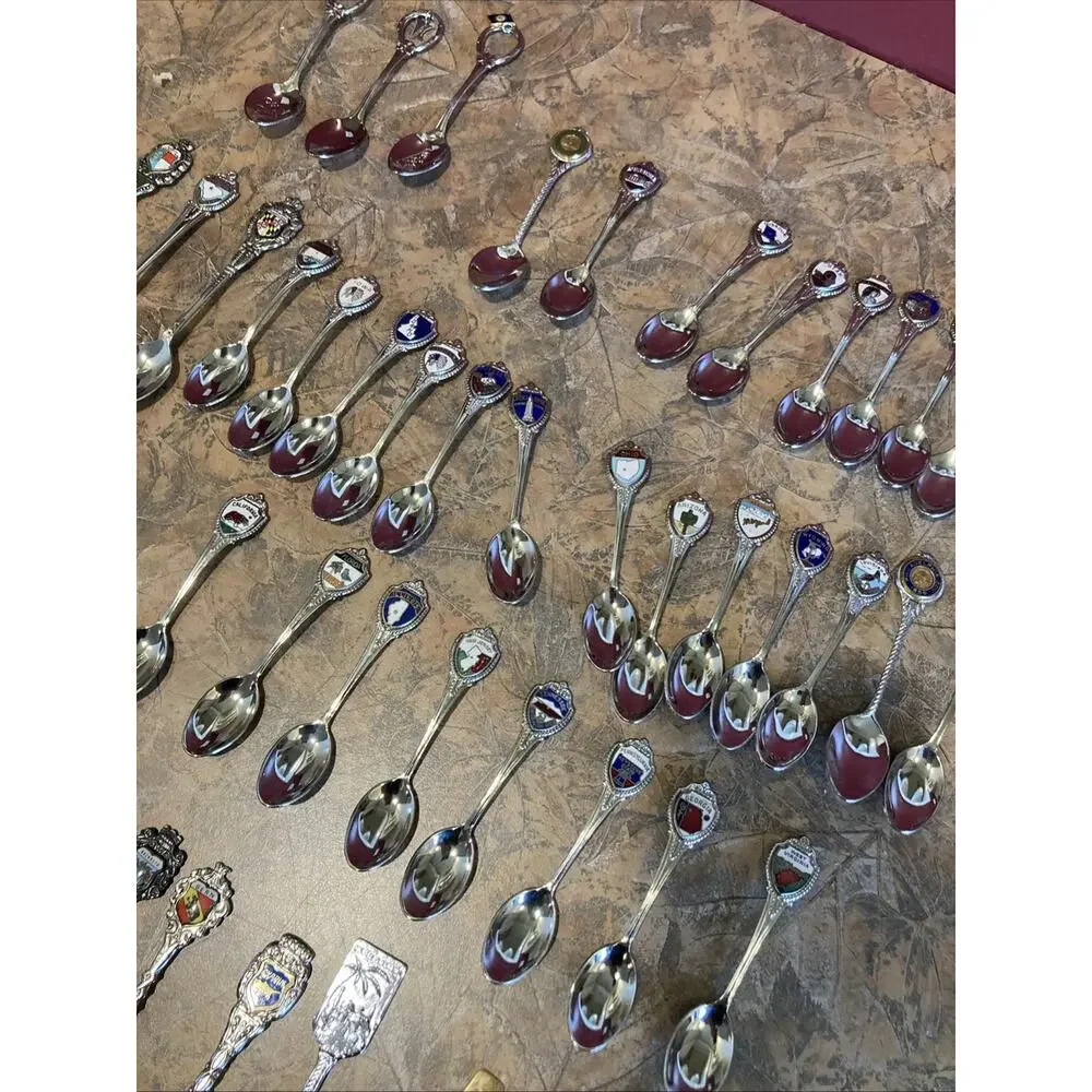 75+ Vintage Souvenir Travel Spoons Lot USA States Europe Middle East Collection
